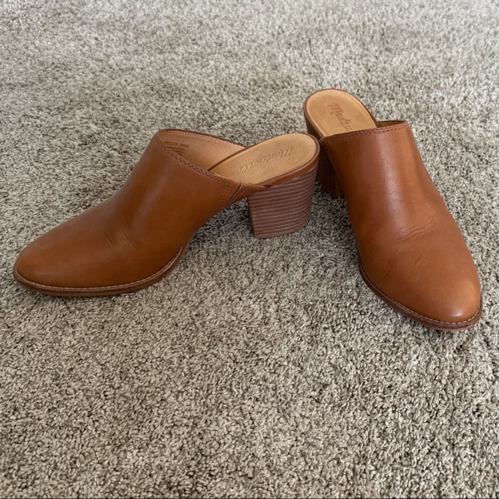 Madewell Brown Leather Mules - Picture 1 of 7
